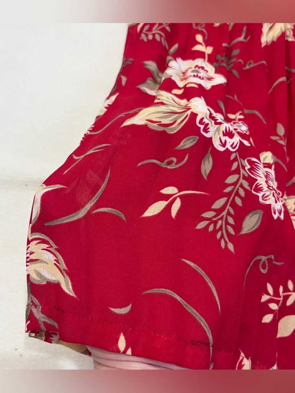 Sag Harbor Women’s Vintage Red Floral Polyester Accordian Pleated Midi Skirt L - Picture 13 of 16